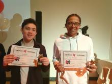 Oli and Louis receive achievement awards Alliance Living Carers Support